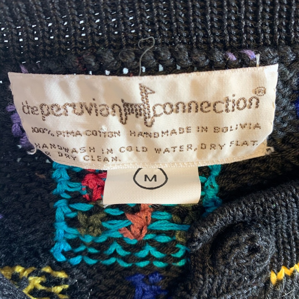 Peruvian Connection bold colors cardigan sweater - Picture 3 of 5